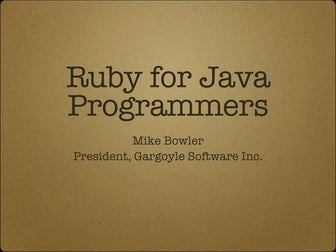 Ruby For Java Programmers
