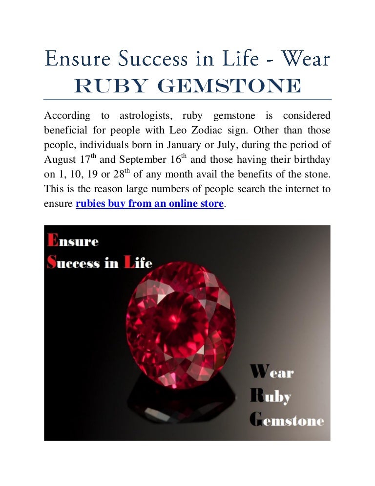 Ruby Gemstone – Why You should Wear?