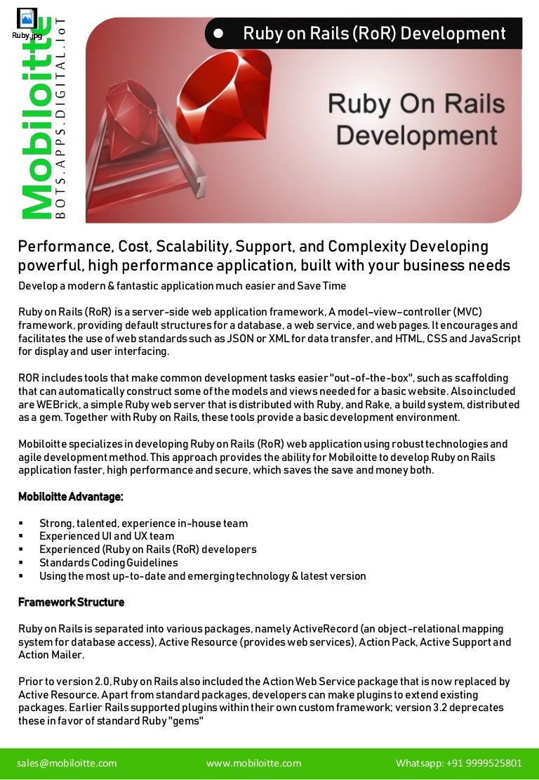 Ruby On Rails Ror Development Company Mobiloitte