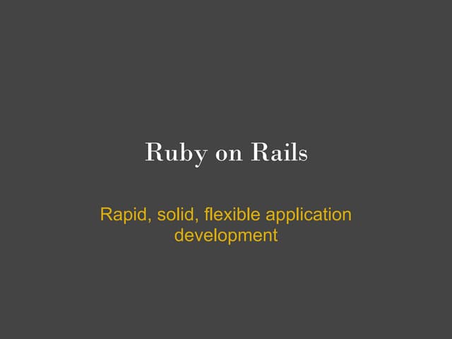 Ruby On Rails