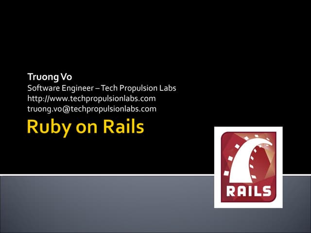 Ruby on Rails Intro