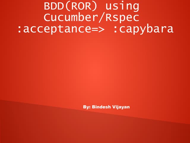 Ruby onrails cucumber-rspec-capybara