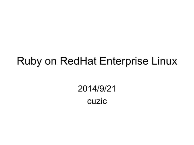Ruby on RedHat Enterprise Linux