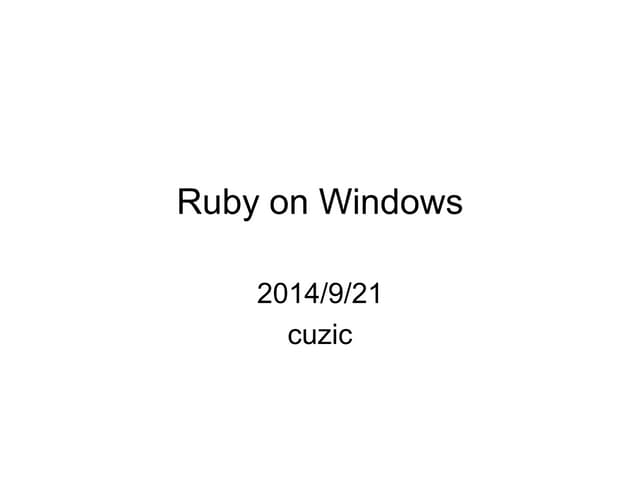 Ruby on Windows