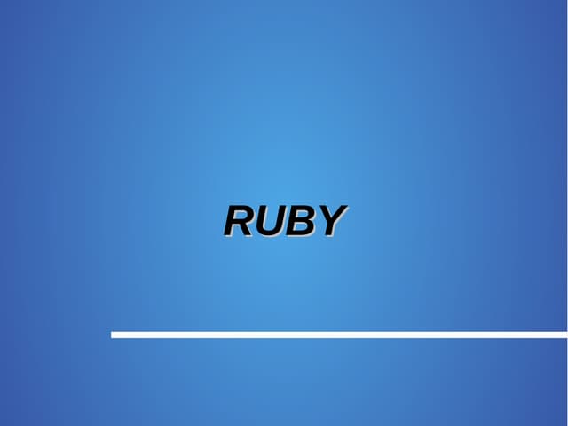 Ruby Basics by Rafiq