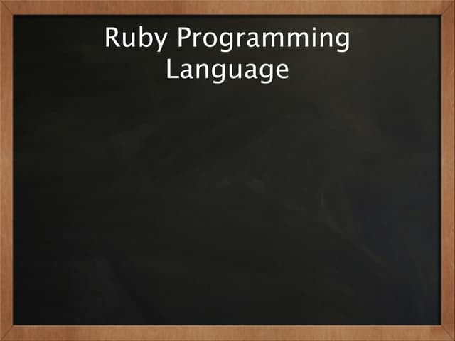 Why I choosed Ruby