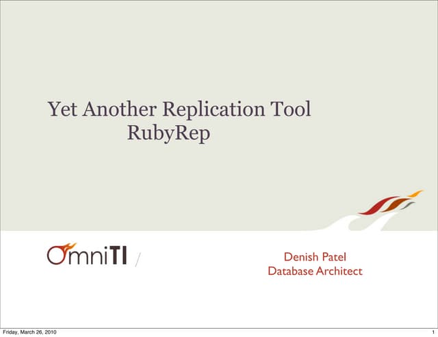 Yet Another Replication Tool: RubyRep