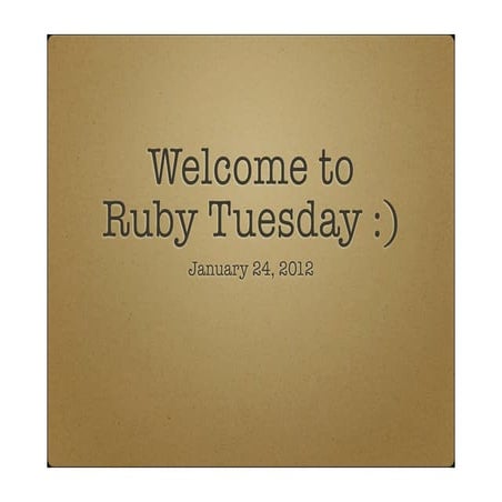 Ruby Tuesday Ottawa - Jan 24, 2012