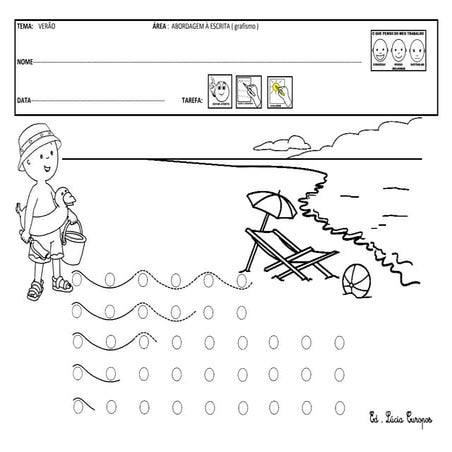 Ruca na praia  grafismo 5 anos