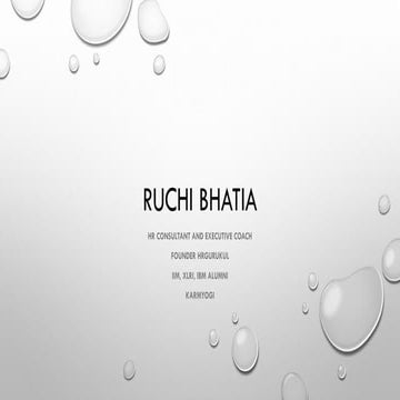Ruchi Bhatia HRGurukul - The Roads less travelled