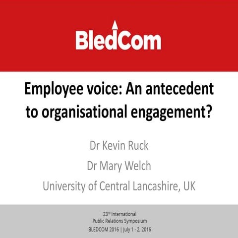 Employee voice: An antecedent to organisational engagement?