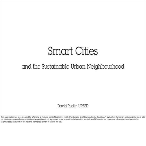 David Rudlin, Director at Urbed (urbanism environment design)