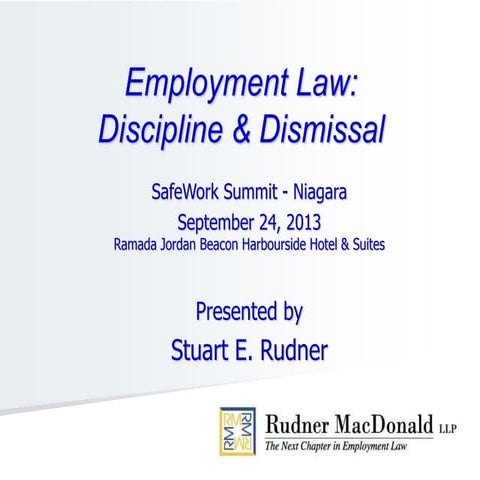 Employment Law: Discipline & Dismissal