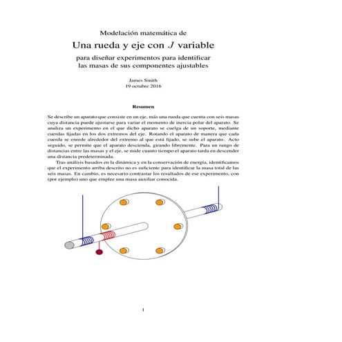 Modelación matemática de una rueda y eje con momento de incercia variable par...