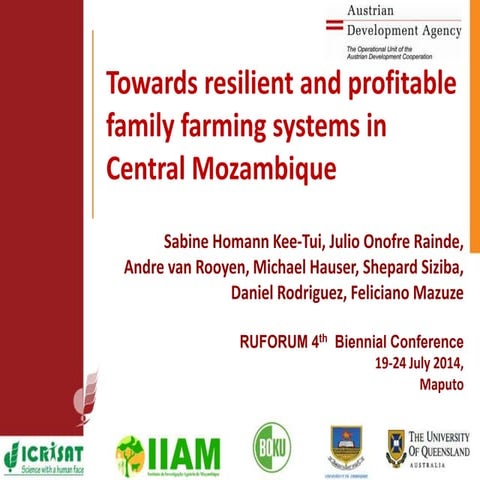  Towards resilient and profitable family farming systems in central Mozambique