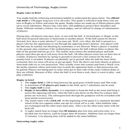 RUGBY | PDF