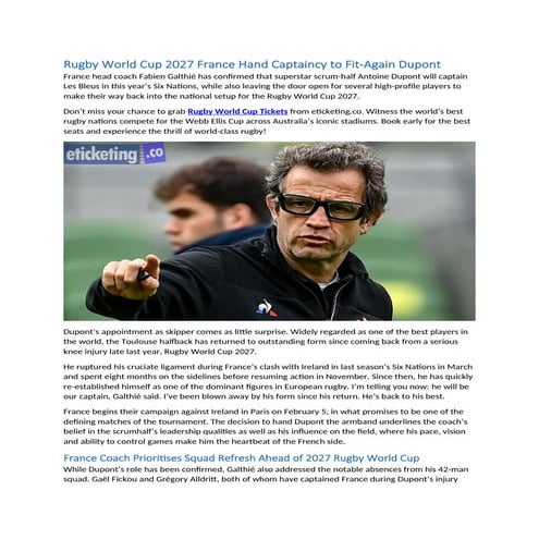 Rugby World Cup 2027 France Hand Captaincy to Fit-Again Dupont.docx