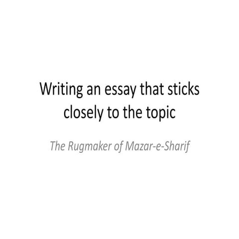 Rugmaker essay narrative structure