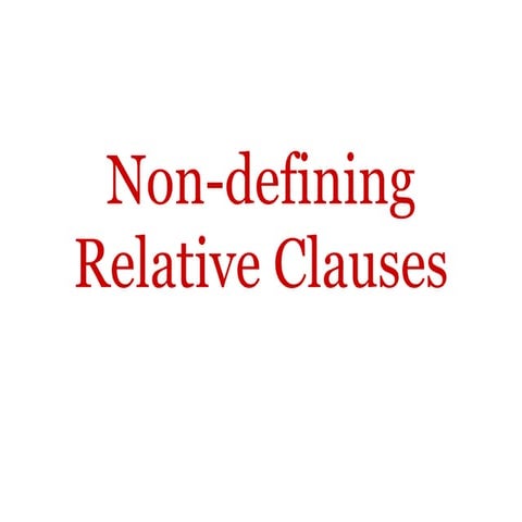 Non-defining relative clauses