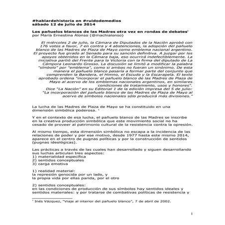 #Ruidodemedios 12 de julio pañuelos blancos