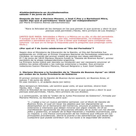 #hablardehistoria: ¿Quién dijo que el periodismo tiene que ser independiente?