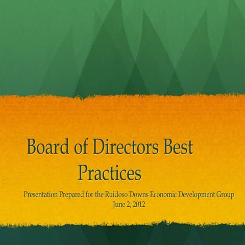 Board of Directors Best Practices
