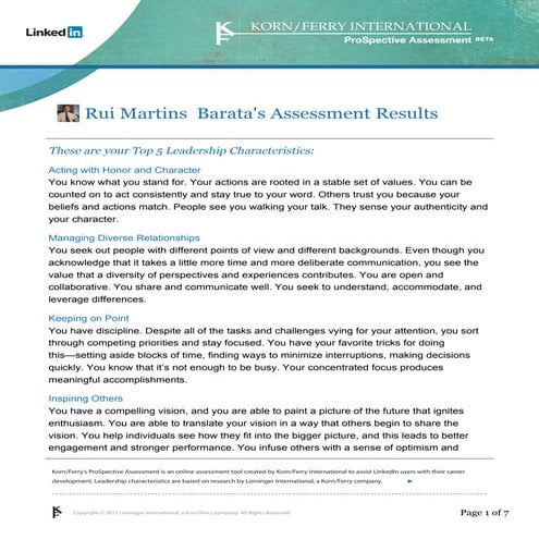 Korn/Ferry Assessment | PDF