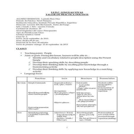 Primary: Lesson Plan 5