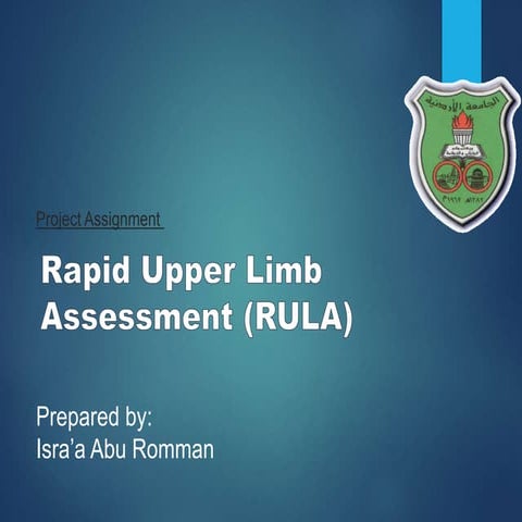 Rapid Upper Limb Assessment (RULA) - Human Factors 