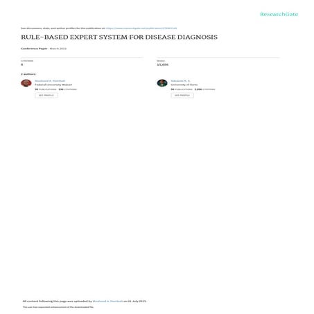 Rule-Based Expert System for Accurate Disease Diagnosis and Healthcare ...