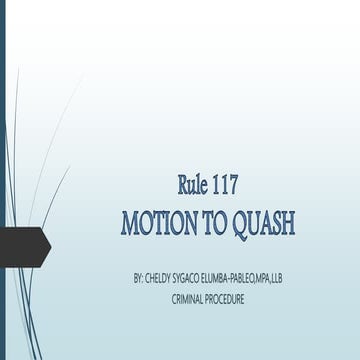 Rule 117 motion to quash