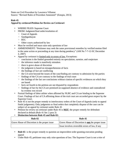 Rules on Civil Procedure Rule 65 Certiorari | PDF