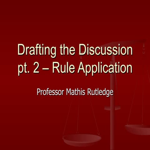 Rule application & drafting the discussion pt 2