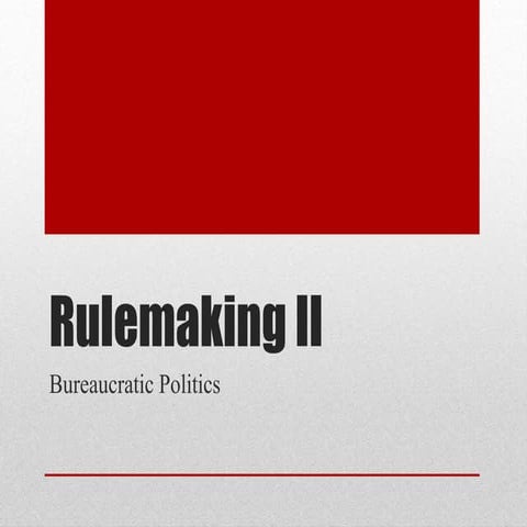 Rulemaking II