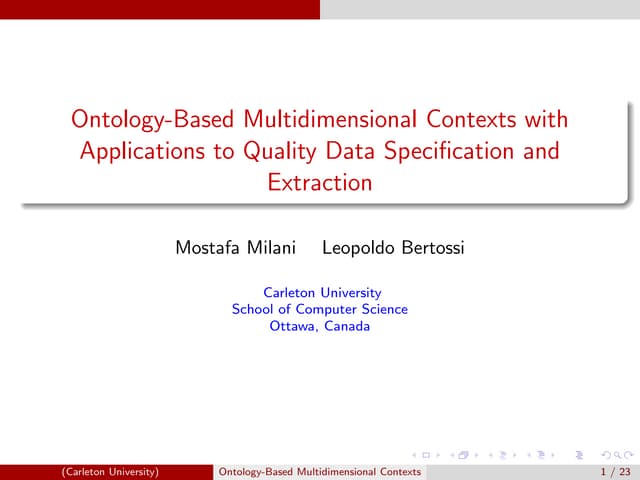 RuleML2015: Ontology-Based Multidimensional Contexts with Applications to Qua...