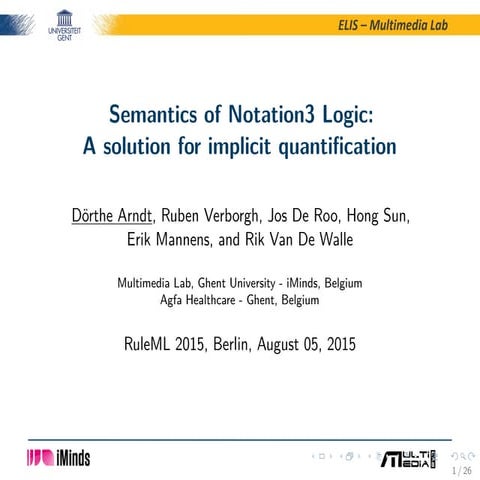 RuleML2015:  Semantics of Notation3 Logic: A Solution for Implicit Quantifica...