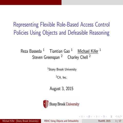 RuleML2015: Representing Flexible Role-Based Access Control Policies Using Ob...