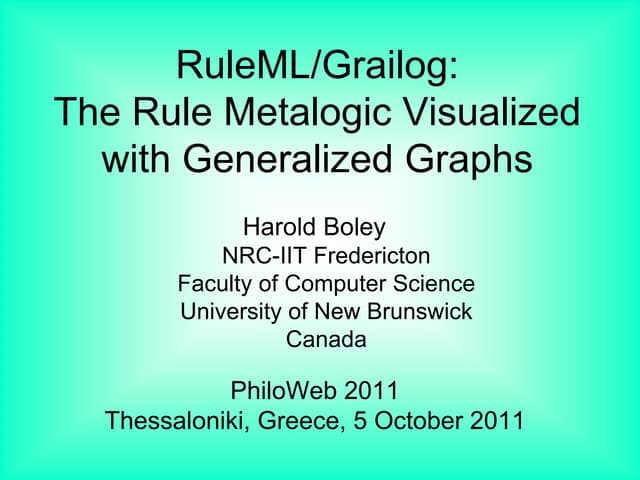 Harold Boley: RuleML/Grailog: The Rule Metalogic Visualized with Generalized ...