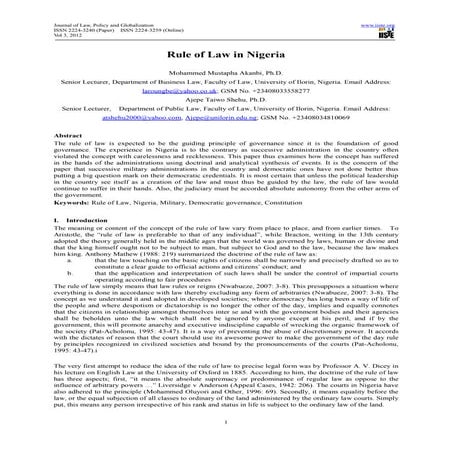 Rule of law in nigeria