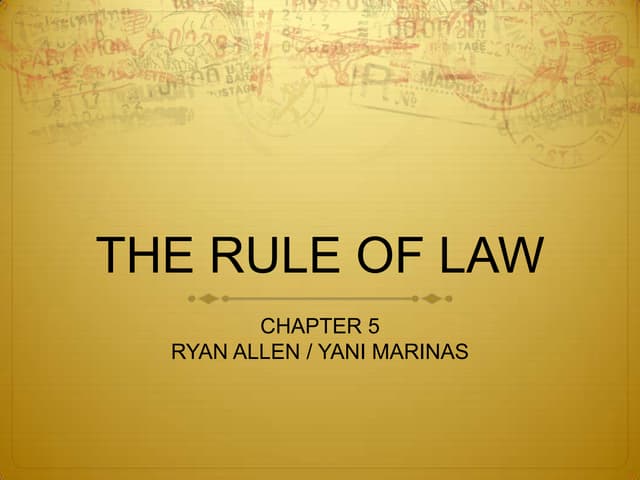 The Many Meaning Of The Rule Of Law Constitutional Law