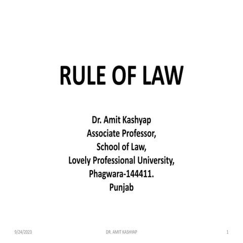 Rule of Law: Concept, Significance, and Challenges PPT.pdf