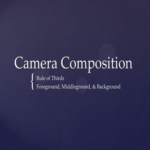 Rule of Thirds- Camera Composition