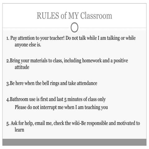 Rules for Mrs. Martin's Classroom