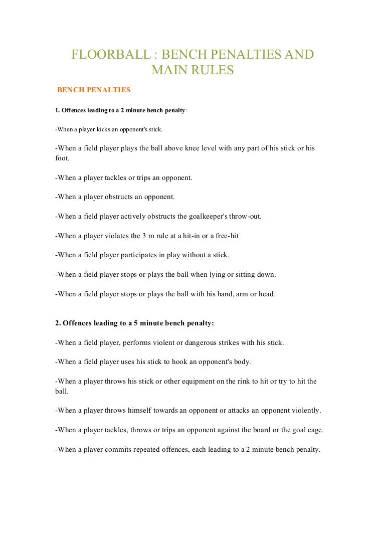 Rules Floorball