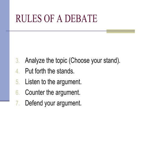 Rules Of A Debate