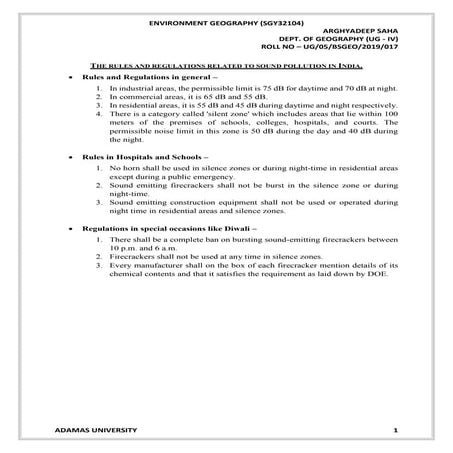 Rules and regulations related to sound pollution in india