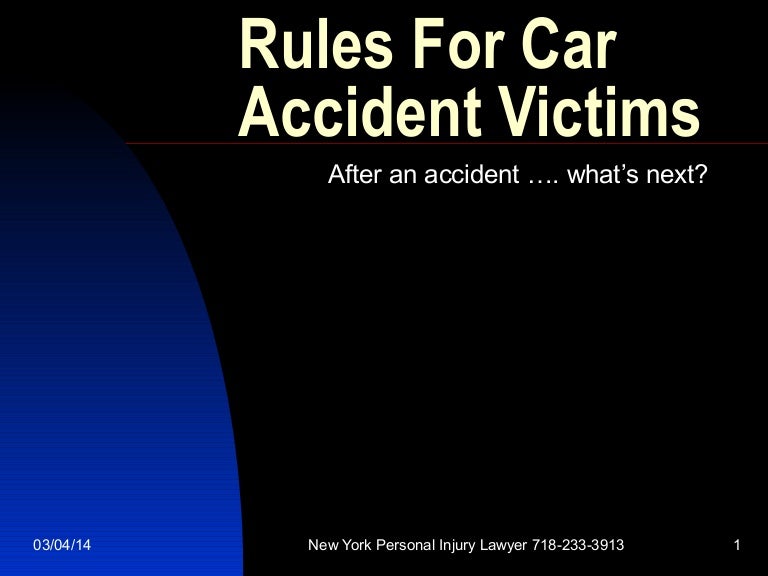 Rules for car accident victims