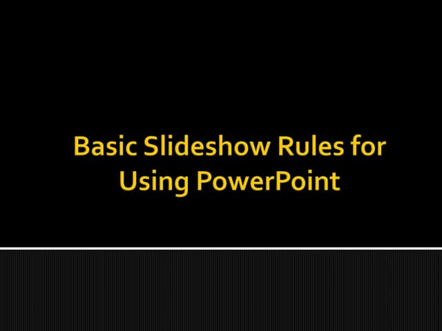 Rules for power point