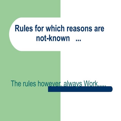 Rules For Which Reasons Are Not Known | PPS