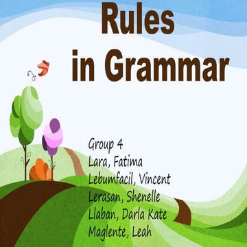 Rules in grammar